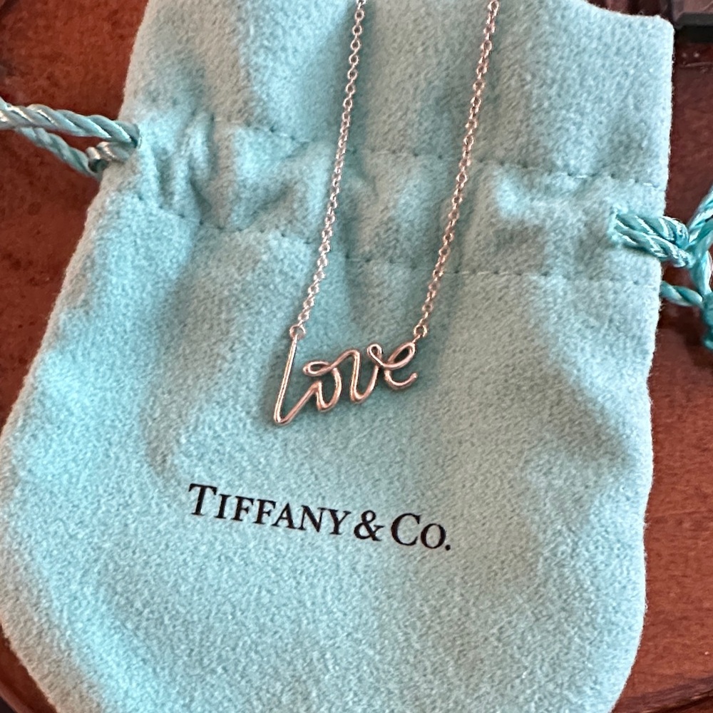 Tiffany & Co. Silver Love Script Necklace- Paloma Picasso